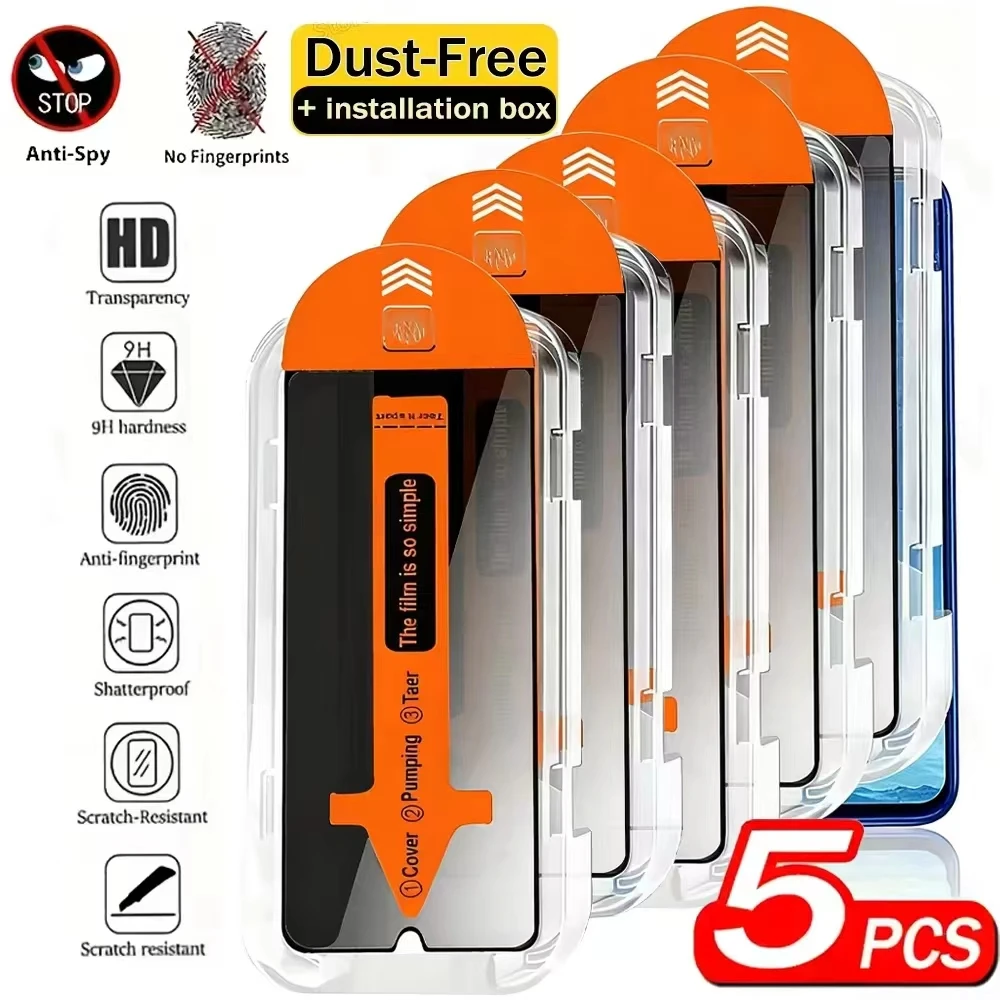 1-5PCS Anti-spy Protective Tempered Glass For Samsung A57 A56 A36 A35 A26 A55 A24 A17 A16 A15 A71 A72 A53 A73 A12Protective Film