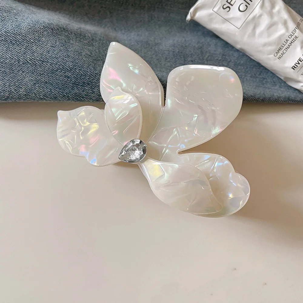 

Elegant Acetic Acid Hair Claw Acetate High Ponytail Clip French Shark Clip Korean Style Trendy Flower Hair Crab Clip Girls