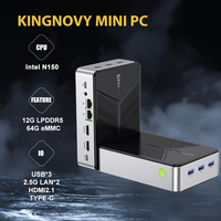 GMKtec Mini PC NAS, G9 Intel N150 Dual Boot System Desktop Computer 12GB DDR5 64GB EMMC 4*M.2 NVMe Slots Office Educations PC