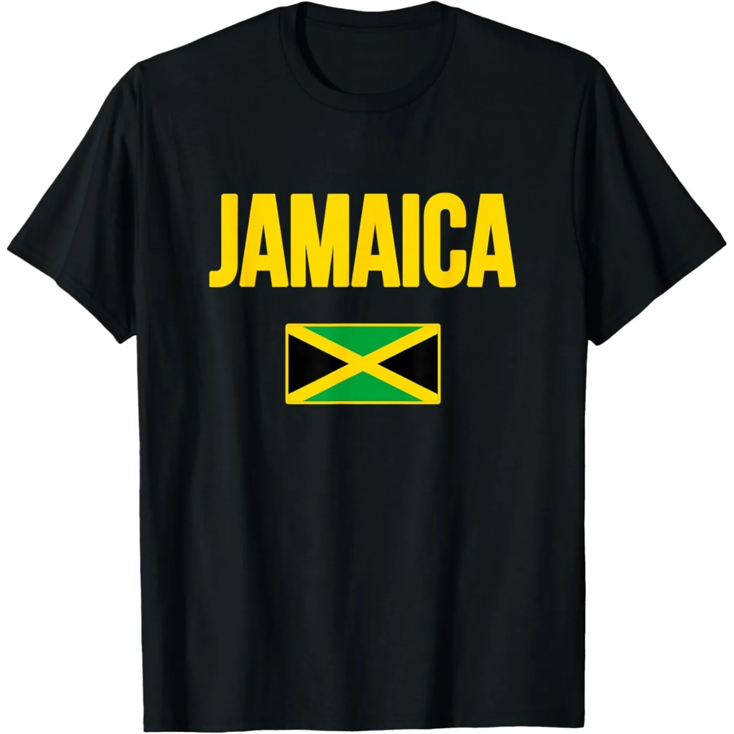 Lustiges T-Shirt mit Jamaika-Flagge, für Männer und Frauen, modisches, lässiges T-Shirt aus 100 % Baumwolle, lockeres, übergroßes T-Shirt – Detail 2