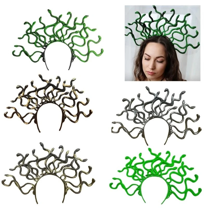 652F Kids Snake Headbands for Party Halloween Headwear for Music Festivals Photo Booth Props for Girls Photography