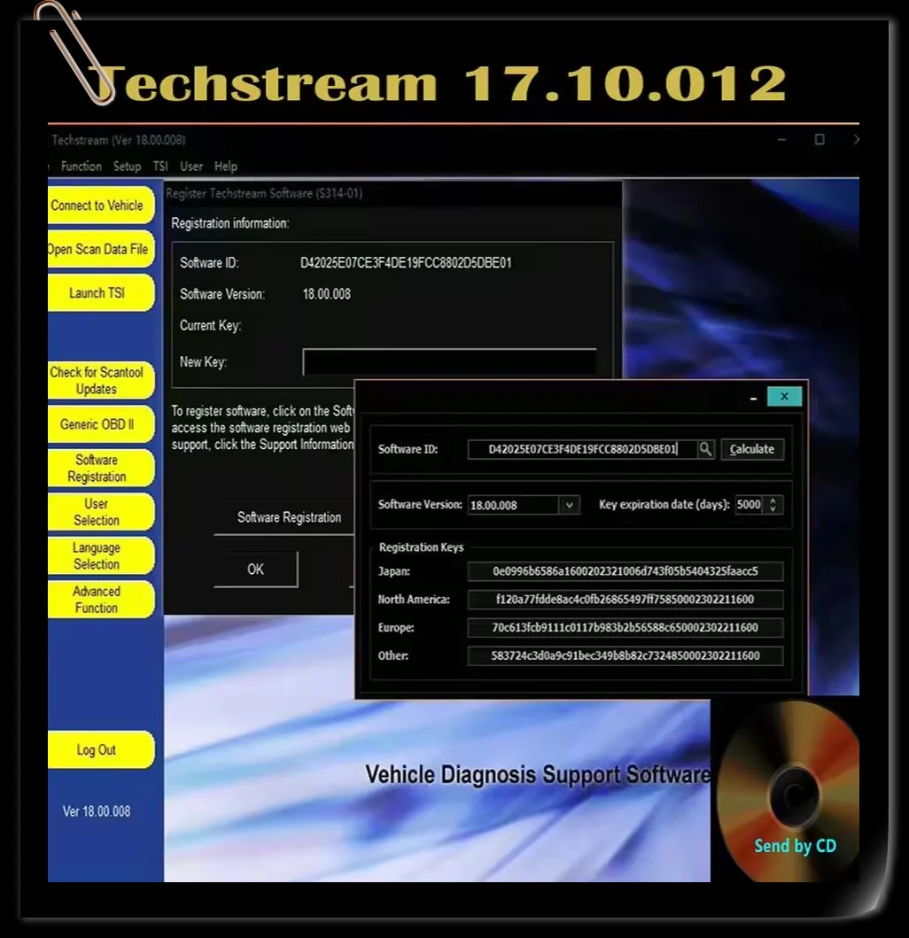 

Latest version MINI VCI Techstream 17.10.012 coding diagnose car scanning OTC Scanner ECM ECU coding diagnose for Toyota