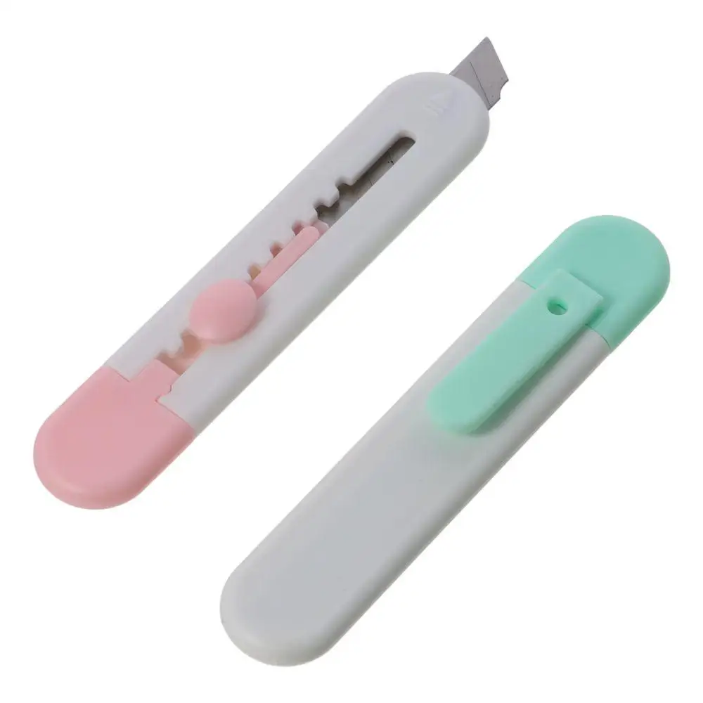 Kleiner Boxöffner aus Kunststoff/Metall, 3,66 x 0,74 Zoll, Wolkenmuster, Unboxing-Gerät, bonbonfarbener Sicherheits-Papierschneider, Büro