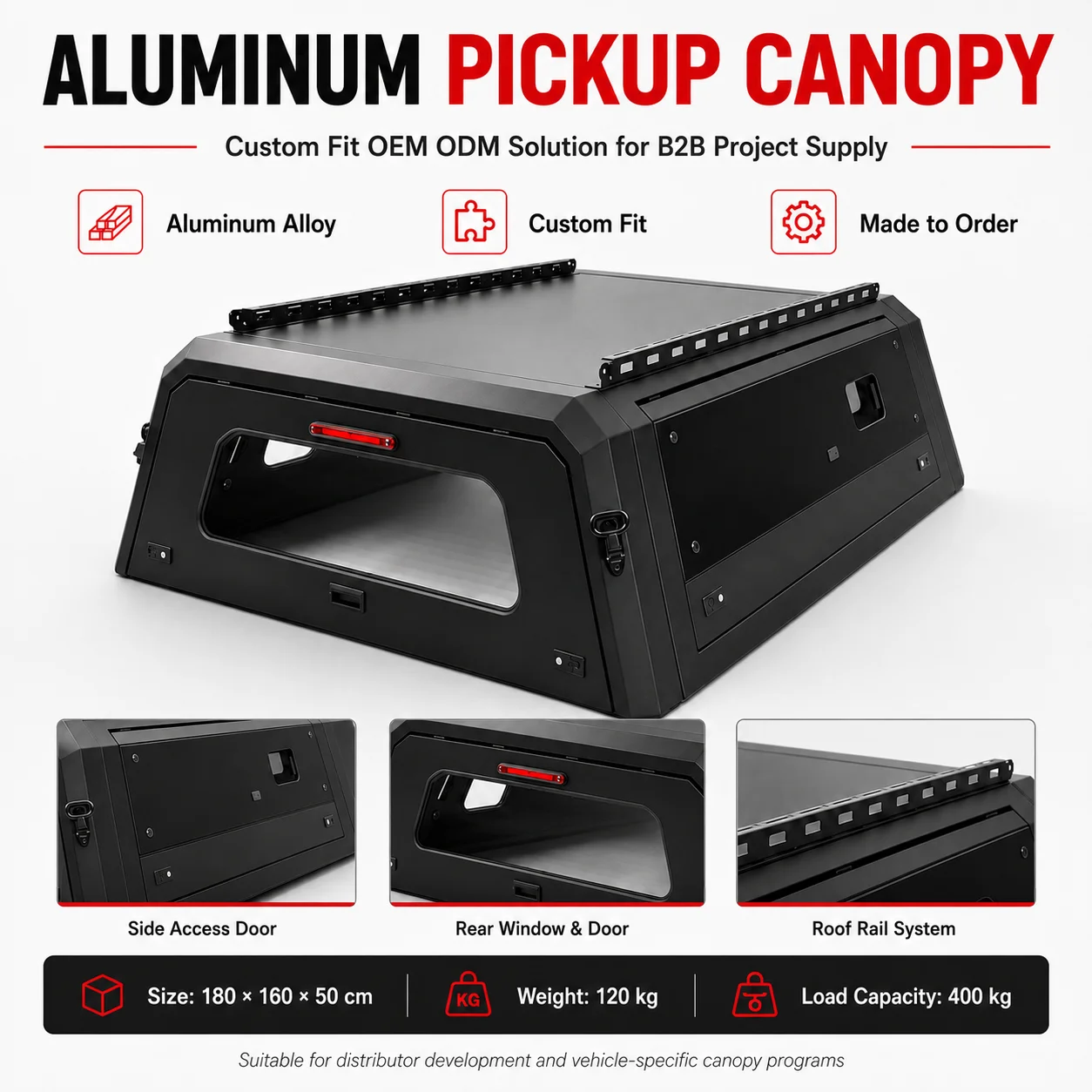 Bed cap Custom Made Aluminium Pickup Truck Canopy with Sliding Window No Drill Mounting for Ford Ranger XLT Secure Cargo Hauling view 2