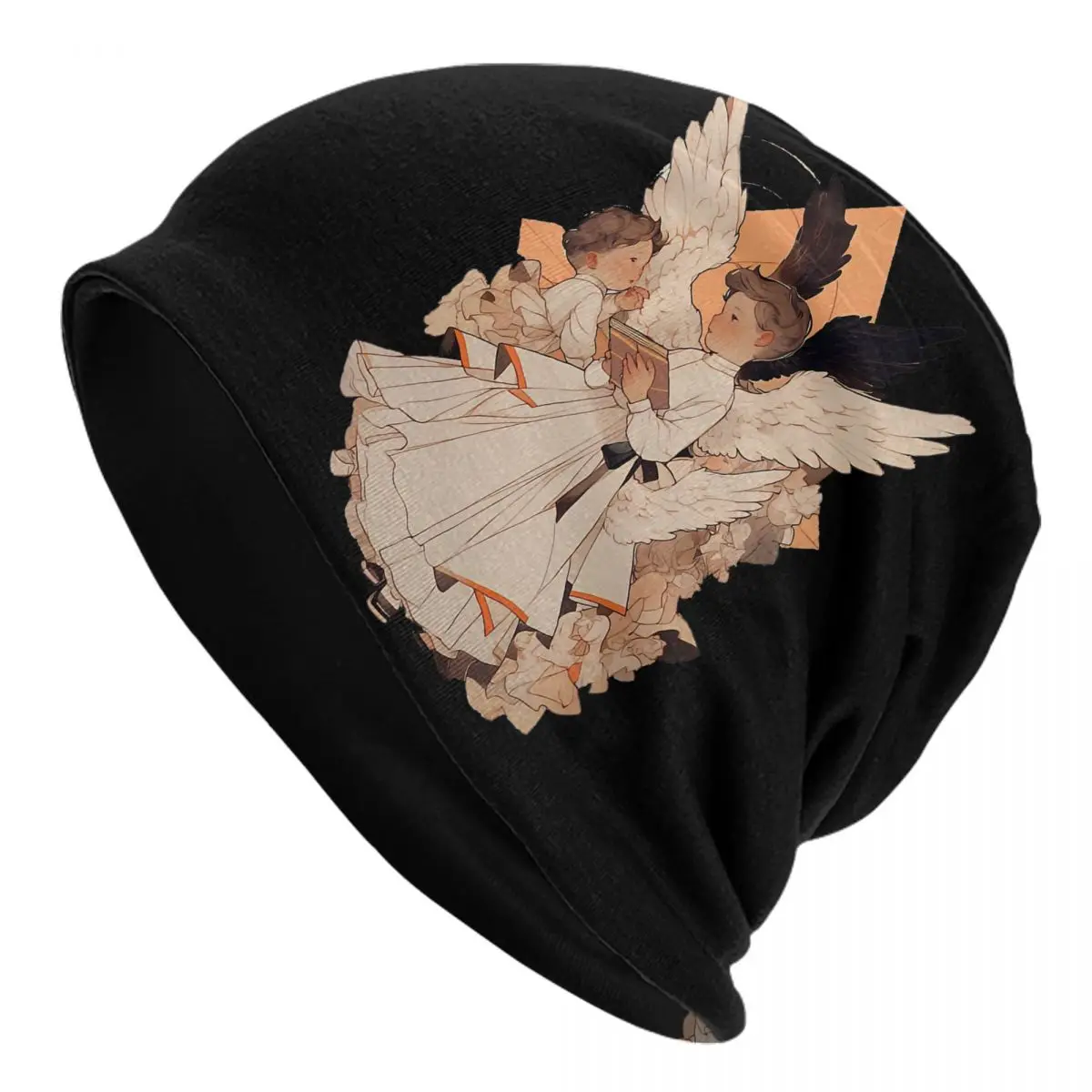 Bonnet Hats Baby Angel Men Women's Thin Hat Two Angels Autumn Spring Warm Cap Street Skullies Beanies Caps