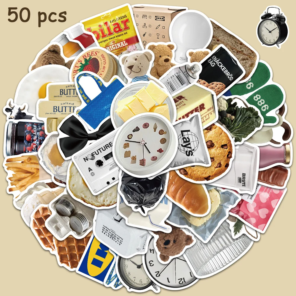 50pcs Classic Simple Art Stickers Aesthetic Decals Laptop Luggage Guitar Skateboard Scrapbook Graffiti Sticker Kid Gifts Toys