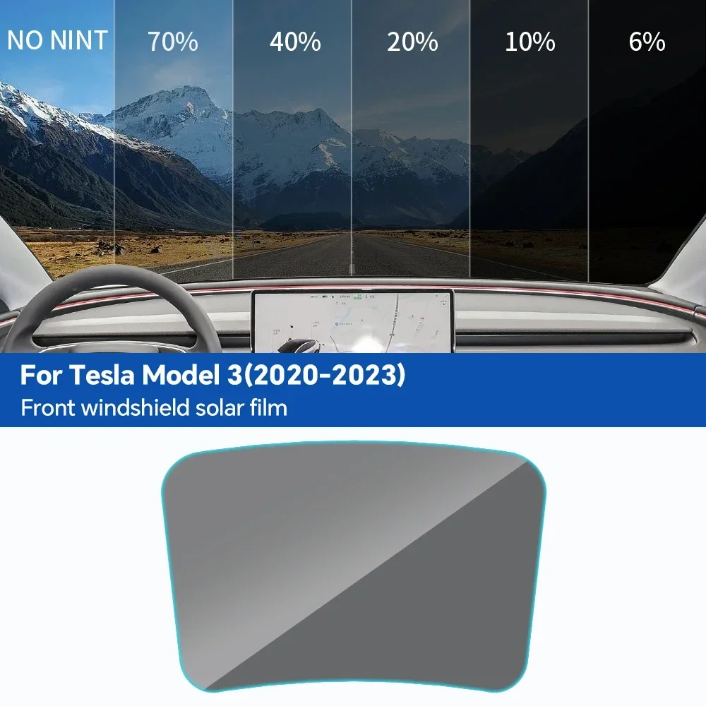 PFCC Pre-Cut Car Front Windshield Solar UV Protector Film For Tesla Model 3 2020 2021 2023 Auto Sticker Foils Ceramic Glass PPF