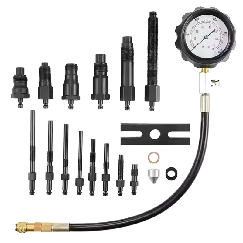 

NEW-Professional Diesel Engine Compression Tester TU15B Tool Kit Full Range Cylinder Pressure Gauge Detection Test Set