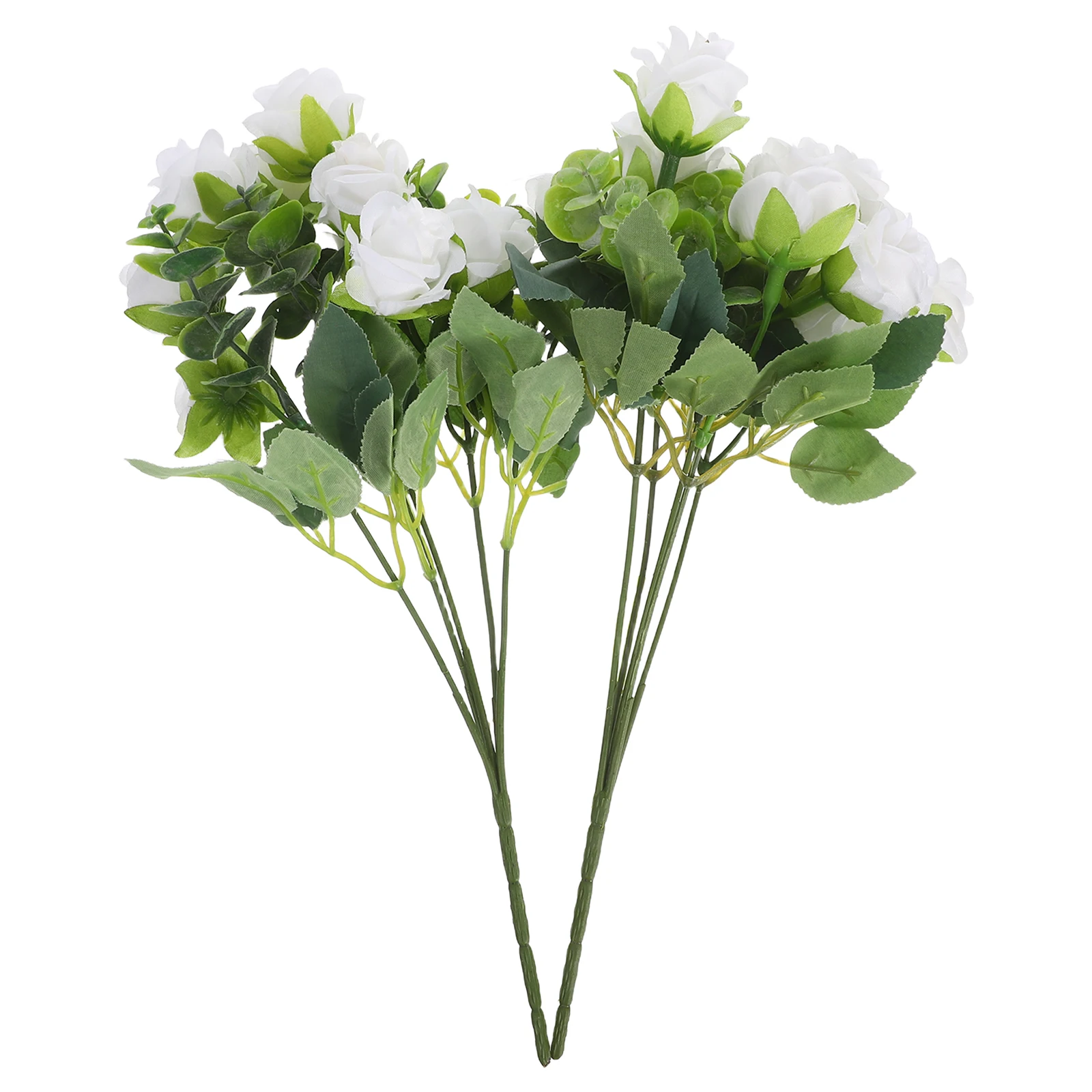 

2Pcs Artificial Eucalyptus Rose Bouquet Realistic Silk Flowers Flexible Stems for Home Wedding Table Centerpieces Decoration