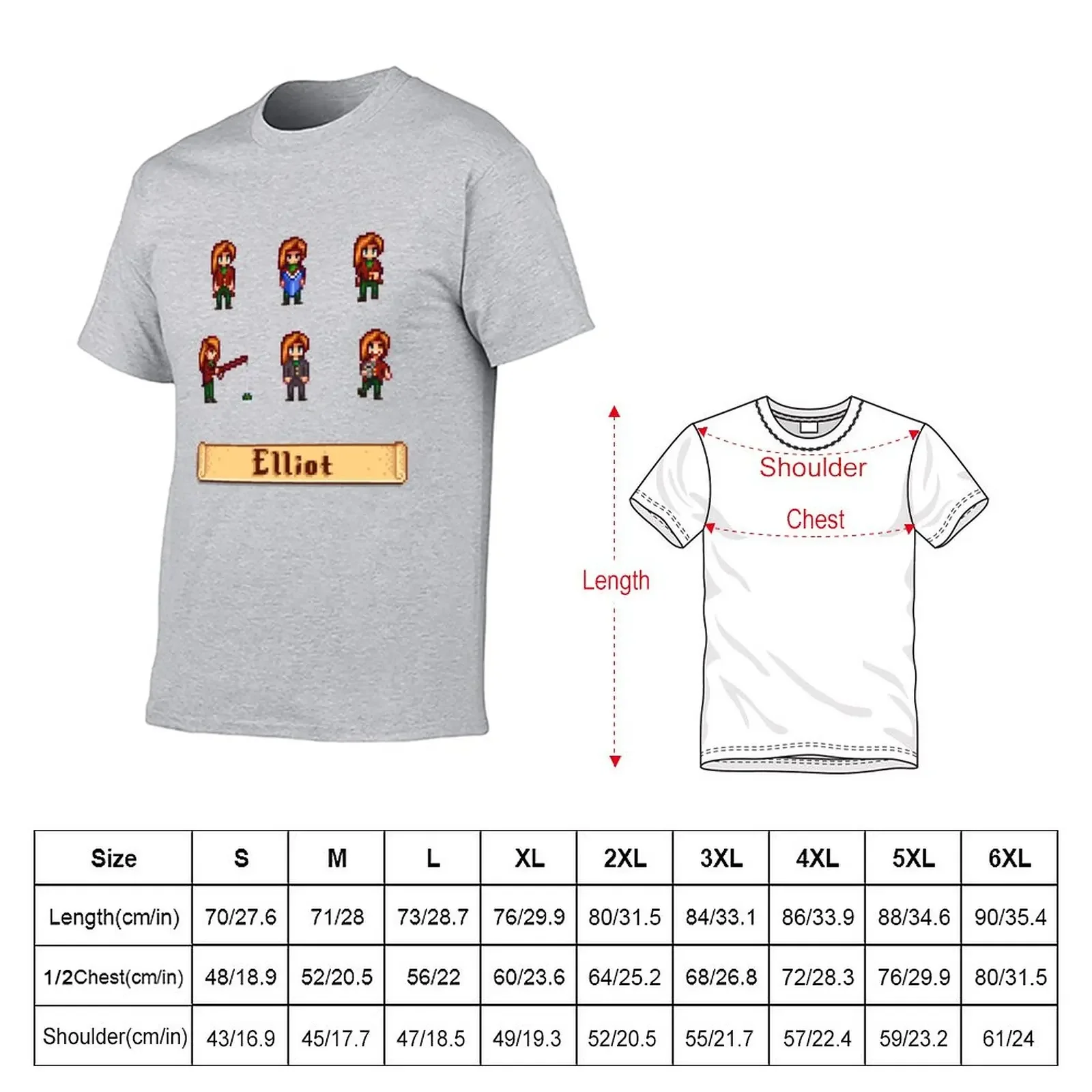 Stardew Valley Sprites - Elliot T-Shirt Blouse boys whites vintage graphic tee t shirts for men cotton