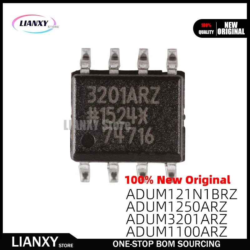 100% New Original 5Pcs ADUM121N1BRZ ADUM1250ARZ ADUM3201ARZ ADUM1100ARZ SOP-8 RL7 IC - chips REEL7 REEL R7