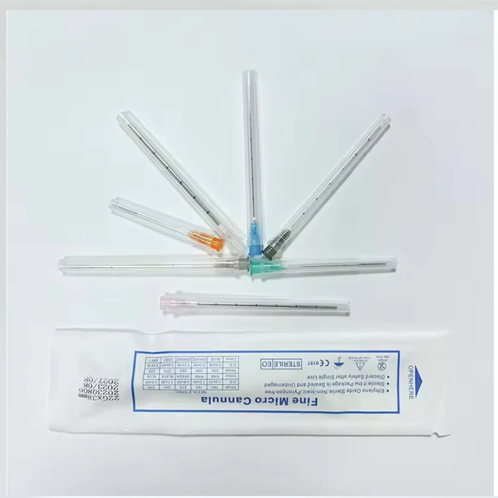 

50 шт. 14G/18G/21G/22G/23G/25G/27G/30G 50 мм 70 мм Одноразовые тупоконечные канюли для микропиърсинга и татуировок, иглы-канюли для шприцев F