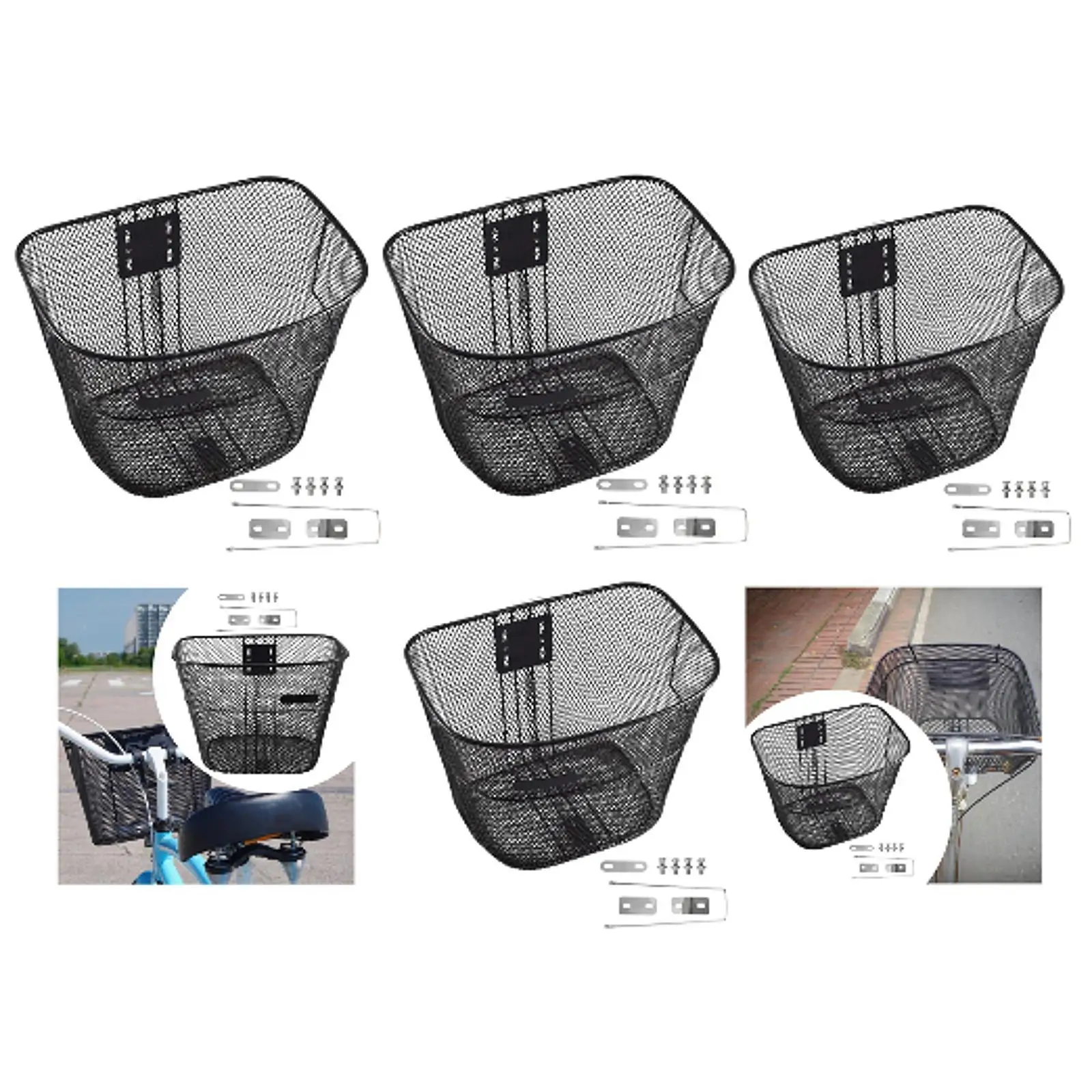 سلة أمامية للدراجة عالمية 20/22/24/26 بوصة سلة دراجة سلكية معدنية للدراجات الجبلية الخارجية دراجة قابلة للطي للتسوق