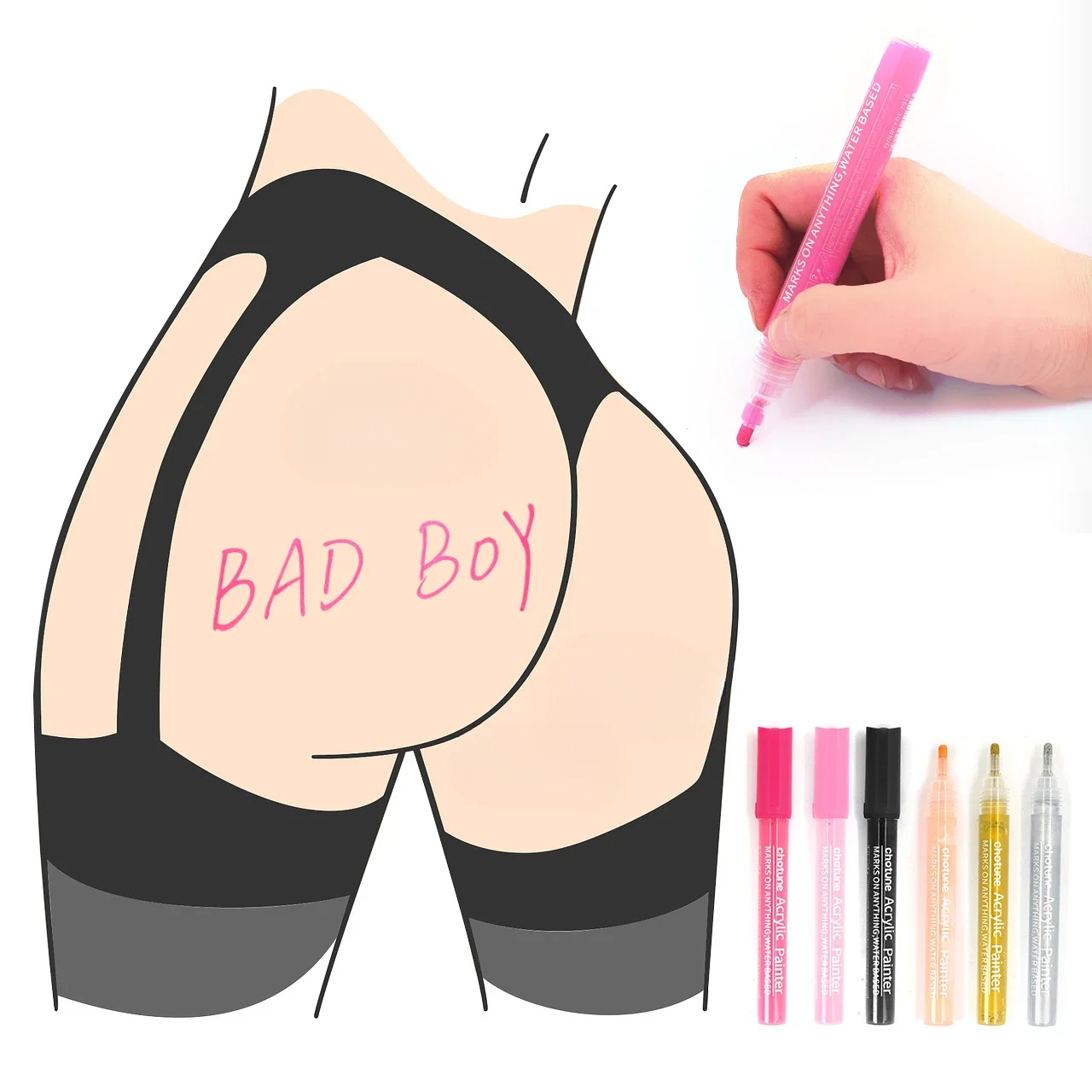 قلم طلاء الجسم BDSM للمرأة والزوجين ، ألعاب جنسية للمرأة والزوجين ، قلم خربش قابل للغسل ، ألعاب الكبار لمغازلة العار الوشم ، علامات الكتابة