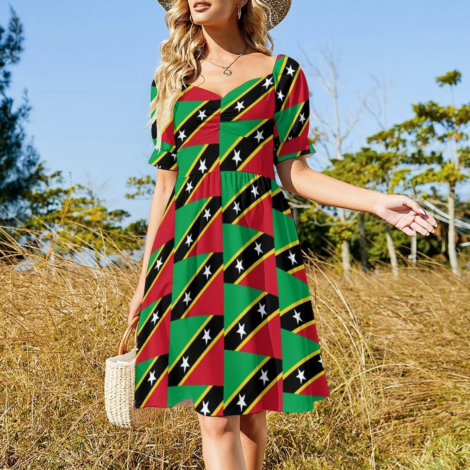 Flag of Saint Kitts and Nevis Dress dresses for womens Woman clothes