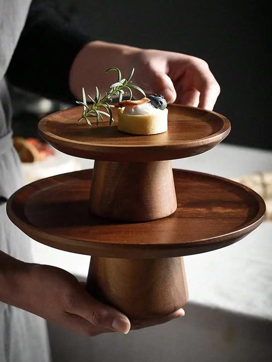 1pc Wooden Cake Stand, Dessert Tray, Cupcake Display Rack, For Cakes, Sweets, Fruits Display, Suitable For Restaurant, Home Kitc