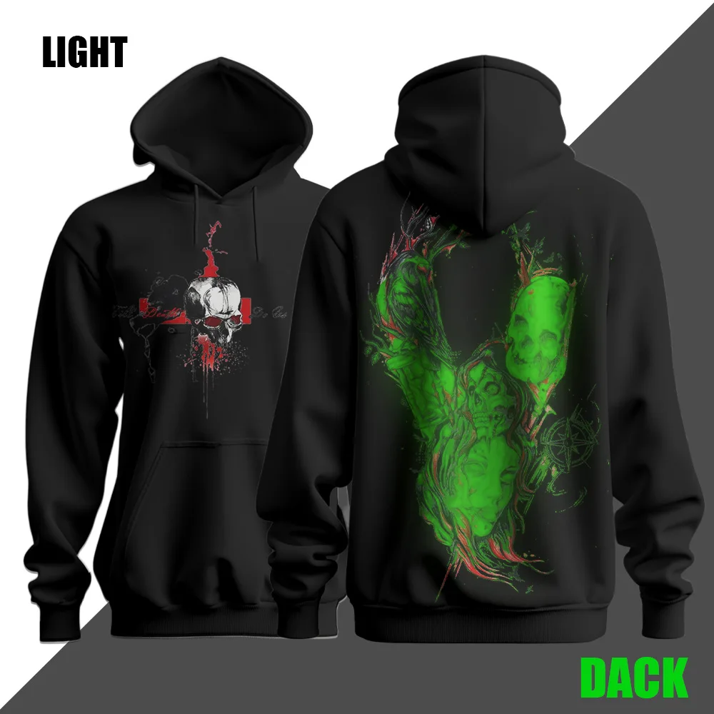 

Terror Glow in the Dark Printed Men's Adult Hoodie Casual Sports Shirt Autumn/Winter New Trendy Brand Street Wear Hot Selling