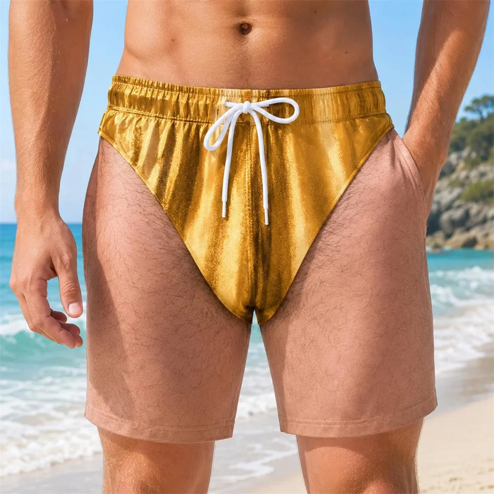 Lustige, urkomische Badehose mit Po-Print für Herren – Einzigartige, witzige Strandshorts für den Freund oder den Partner – Neu für den Sommer