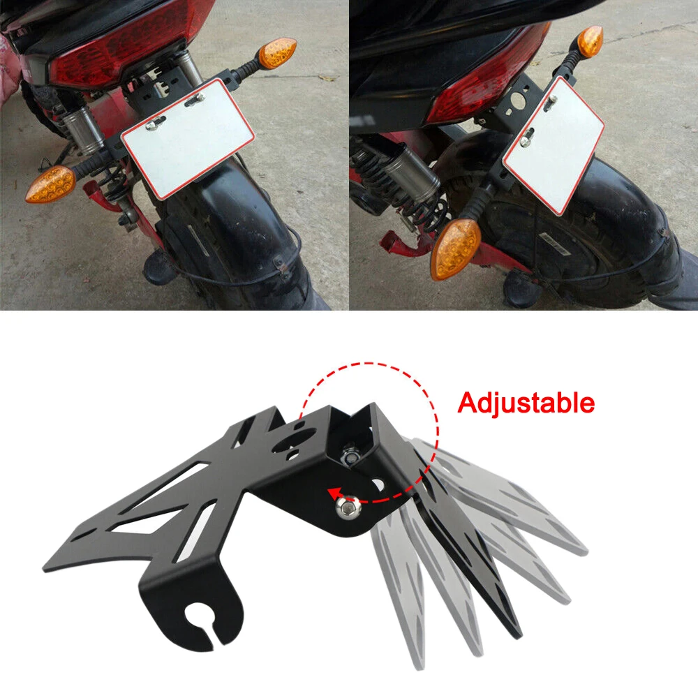 Black Metal Motorcycle Rear License Plate Mount Holder for Harley Honda Suzuki Yamaha Victory