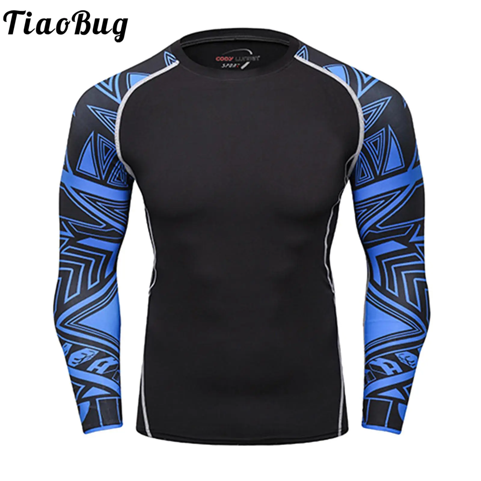 

Men Quick Dry Compression Moisture-wicking Long Sleeve Sweatshirt Rash Guard Workout Cycling Climbing Sport Shirt Swimwear Tops