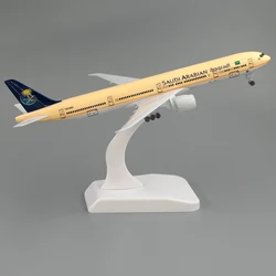 19cm Aircraft Boeing 777 Saudi Arabia Airlines Alloy Plane B777 with Wheel Model Toys Children Kids Gift for Collection