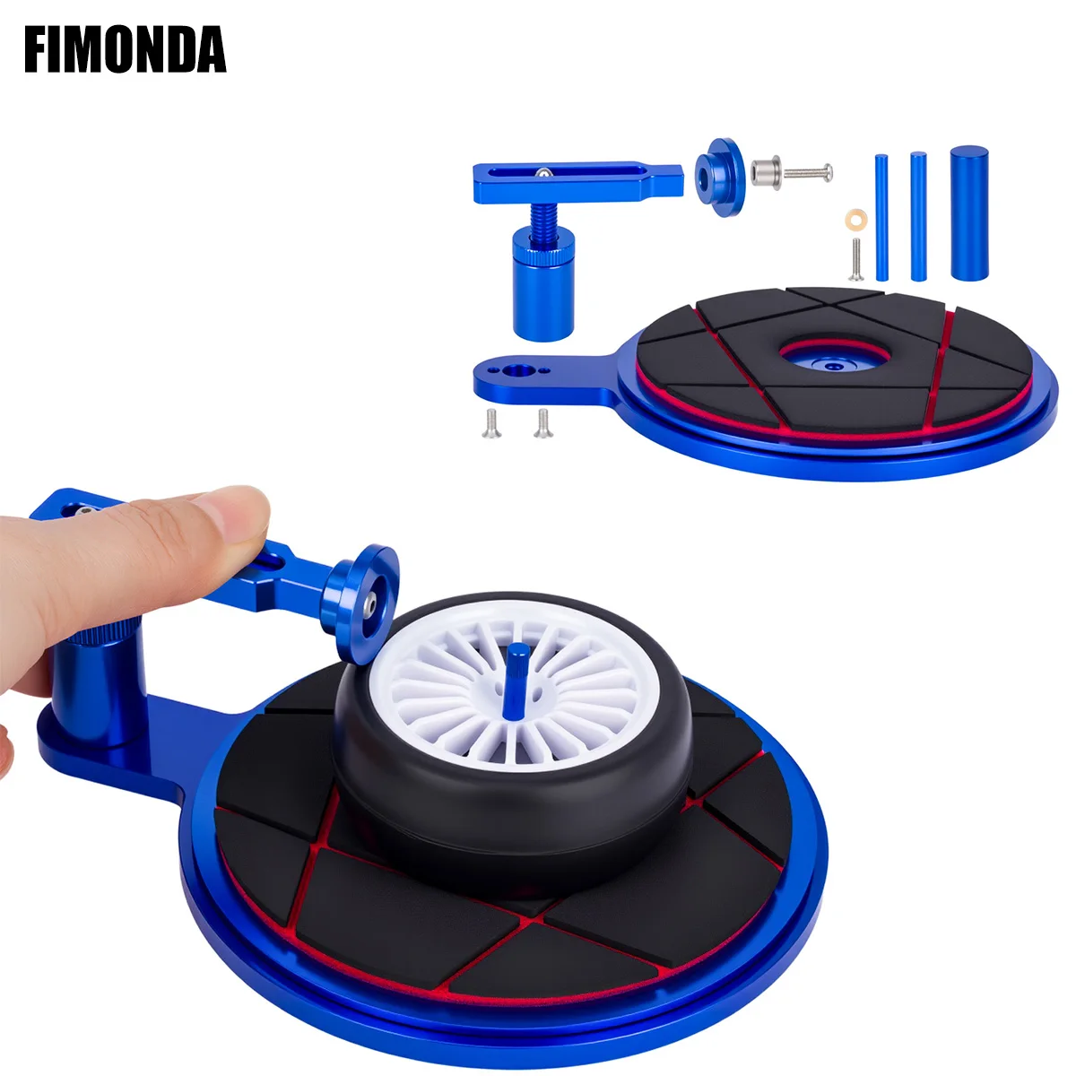 Pegadora de neumáticos semiautomática de aleación de aluminio 1/8 1/10 RC: se adapta a neumáticos de 40 mm y debajo para modelos de automóviles todoterreno, todoterreno y drift
