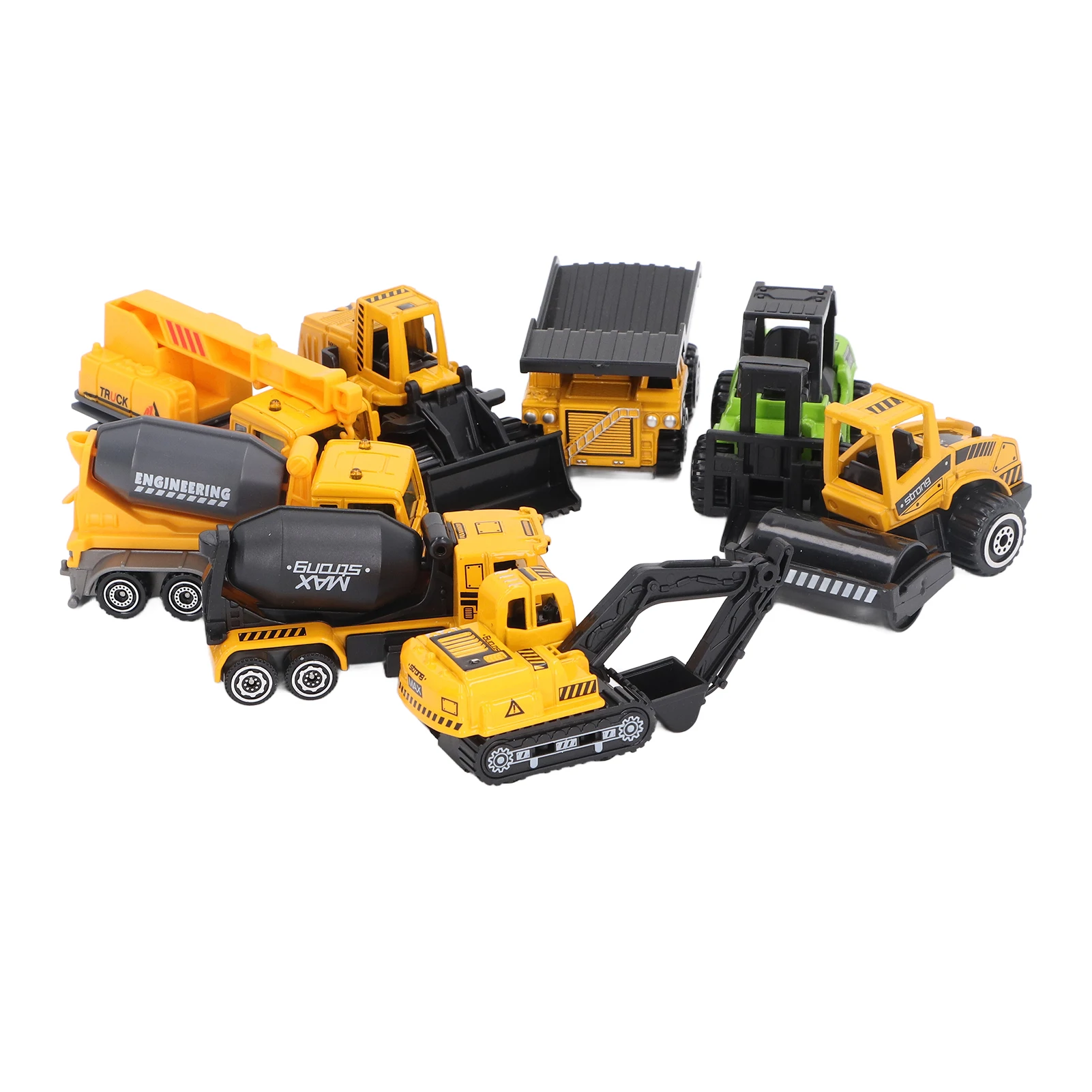 ZK20 8 Stuks 1:60 Schaal Bouw Vrachtwagens Speelgoed Set Levensechte Plastic Legering Trek Auto Model Educatief Interactief Auto Speelgoed