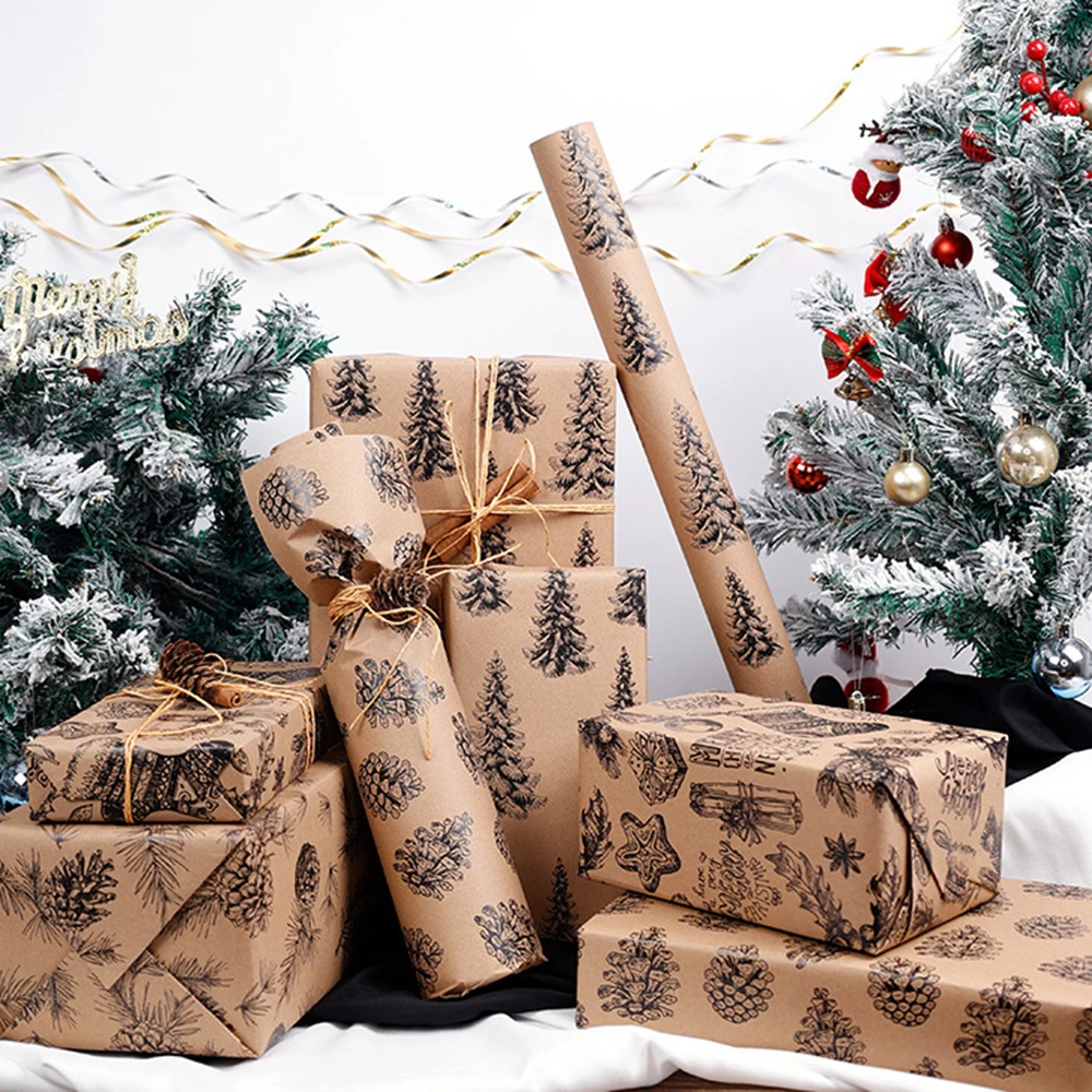 لفة ورق التغليف عيد الميلاد بيري تصميم ورقة عيد الميلاد ورق التغليف الزخرفية للحرف اليدوية مهرجان الهدايا عطلة #5