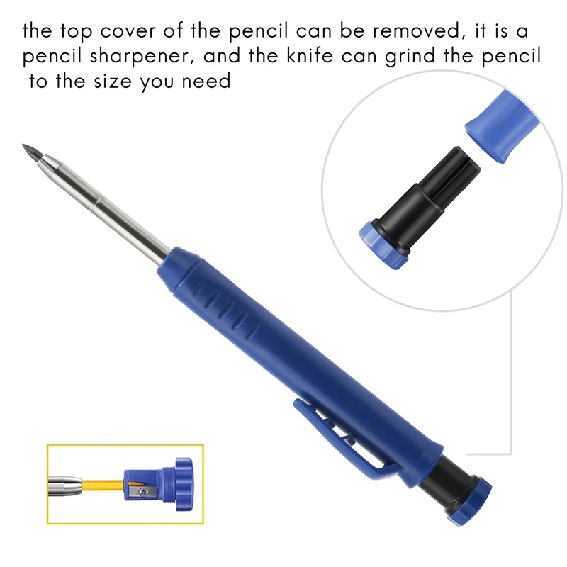 Solid Carpenter Pencil Set For Construction Refill Hole Mechanical Pencil Marker Marking Tool For Carpenter Scriber