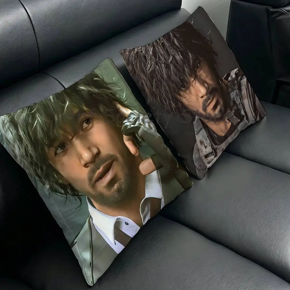 R-Resident E-Evil Carlos Oliveira Pillow Case Square Double-Sided Printing Short Plush Sofa Cushion Cover Bedroom Bedside Pillow