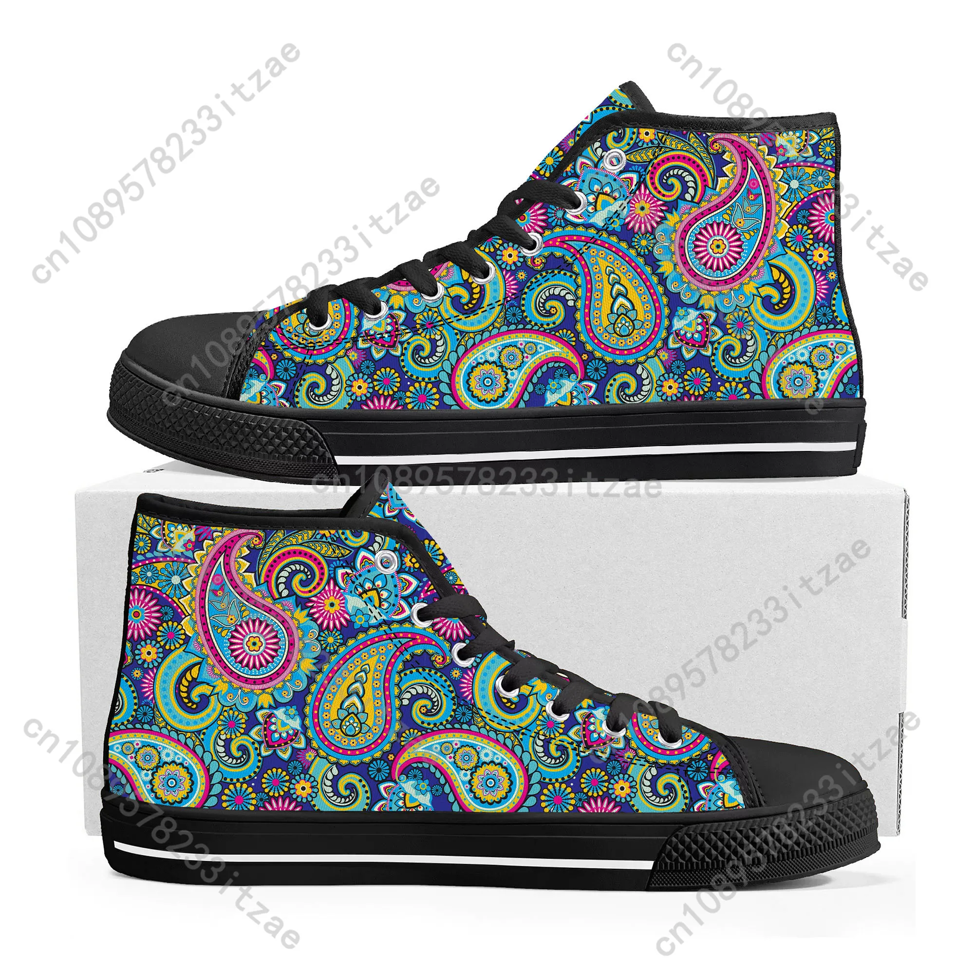 

Bohemia Mandala Flower Print High Top Sneakers Mens Womens Teenager High Quality Canvas Sneaker couple Casual Shoe Custom Shoes