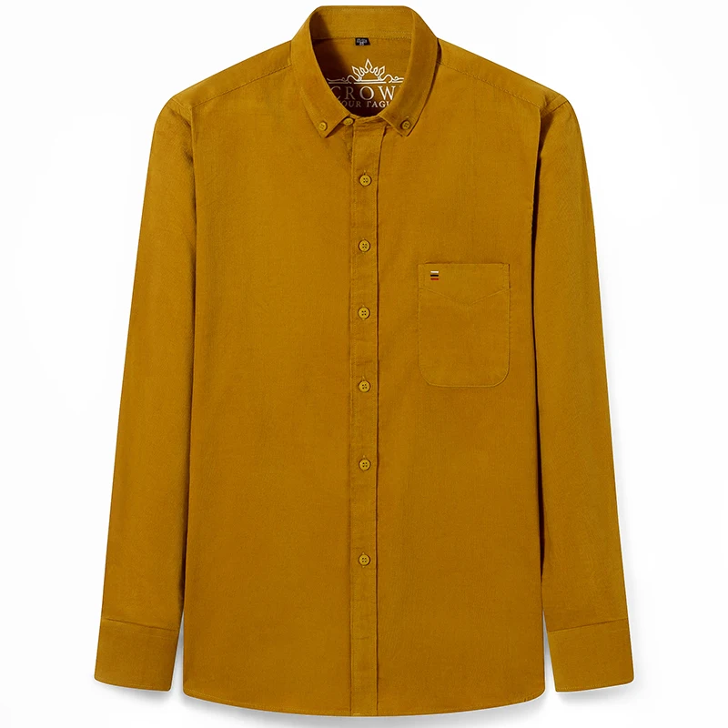 Large size S~7XL corduroy shirt men\'s soft casual comfortable pocket men\'s casual long-sleeved regular fit business formal shirt