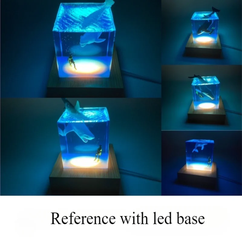 Marine Resin Luminous White Whale Diver Small Night Lamp Creative Gift Men and Women Couple Gifts Desktop