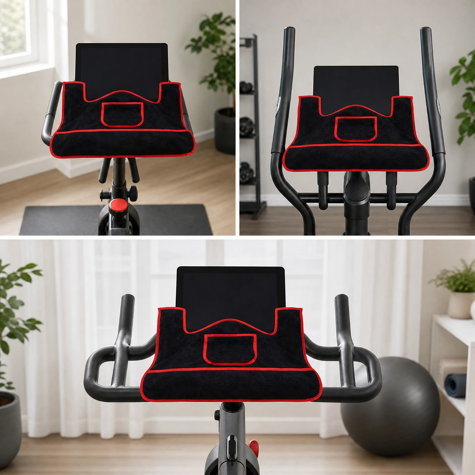 Cycling Bike Handlebar Sweat Cover Flexible Handlebar Cover with Stitched Panel Dustproof Easy to Install