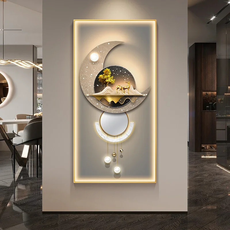 

Modern Luxury Deer LED Mural Light - Decorative Hanging Art Decor for Living Room/Corridor | High-End Wall Painting Led Light