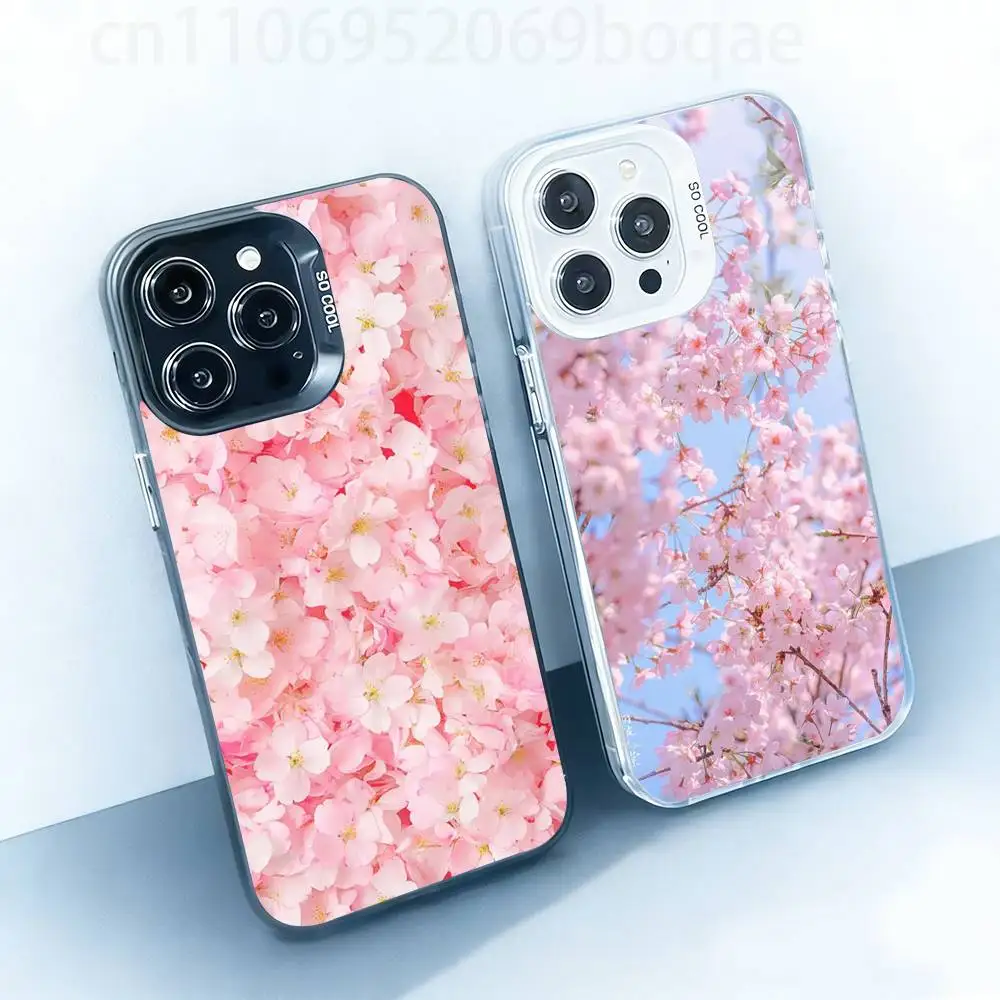 

pink cherry blossoms White Shockproof Phone Case For iPhone 17,16,15,14,13,12,11,Pro,XS,Max,Plus,Mini,SE