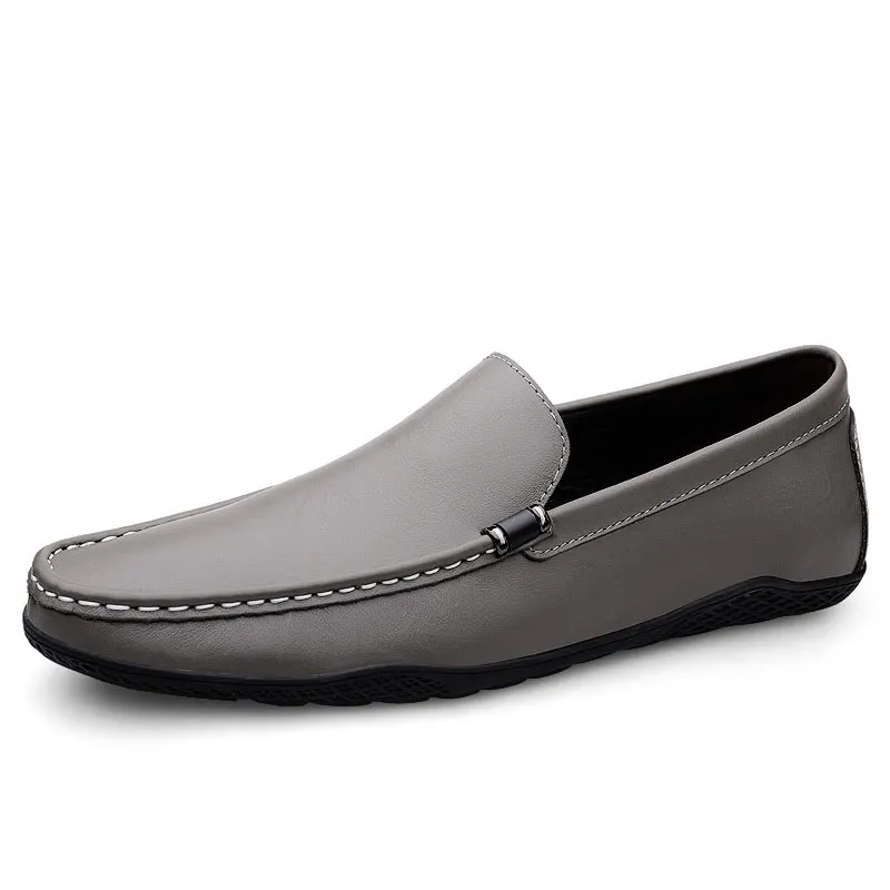 

New Spring High Quality Mens Leather Casual Shoes Lightweight Soft Sole Driving Loafers Large Size Bean Breathable Shoes for Men