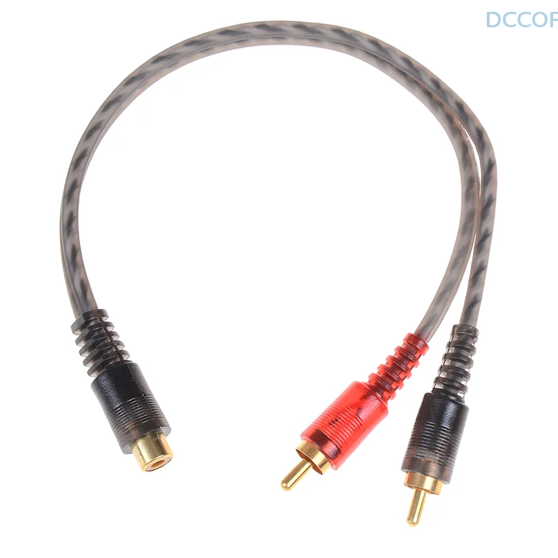 Car Audio 1RCA Female To 2RCA Male Y Splitter Cable Converter Cord Adapter Cable