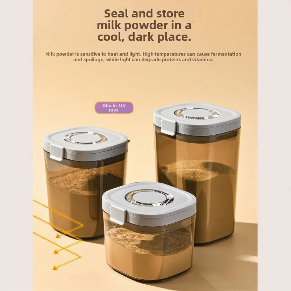 Stackable Airtight Jar with Spoon for Sugar Coffee Grounds Tea Flour Spices and Dry Snacks Lightproof UV Protective Design
