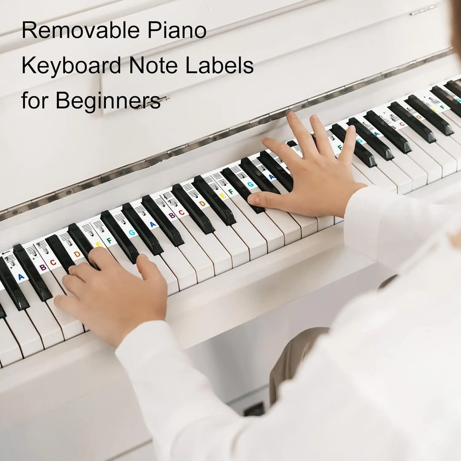 Piano Notes Guide for Beginner Removable Piano Keyboard Note Labels for Learning 61 Full Size/88 Keys Piano Keyboard