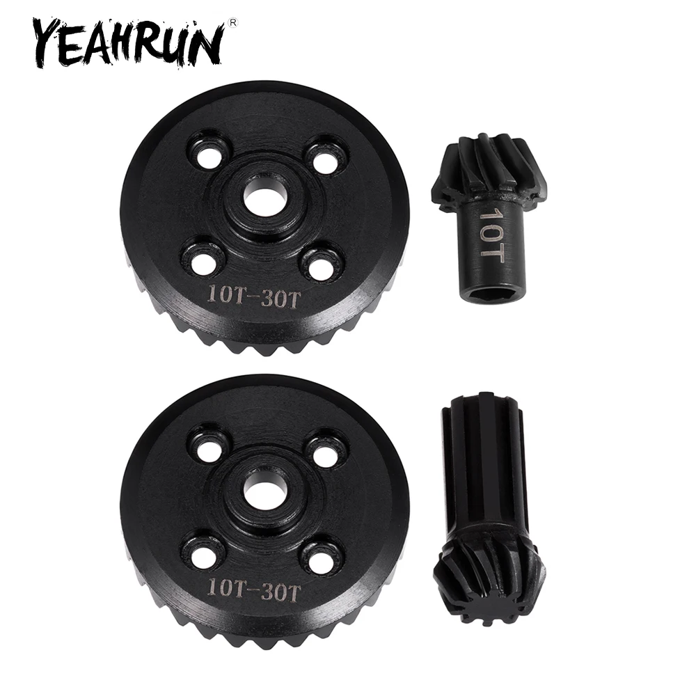 YEAHRUN 40CR Steel Helical Bevel 10T+30T Front Rear Axle Gear for MJX 14210 14209 16208 1/14 RC Car Drift Truck Upgrade Parts