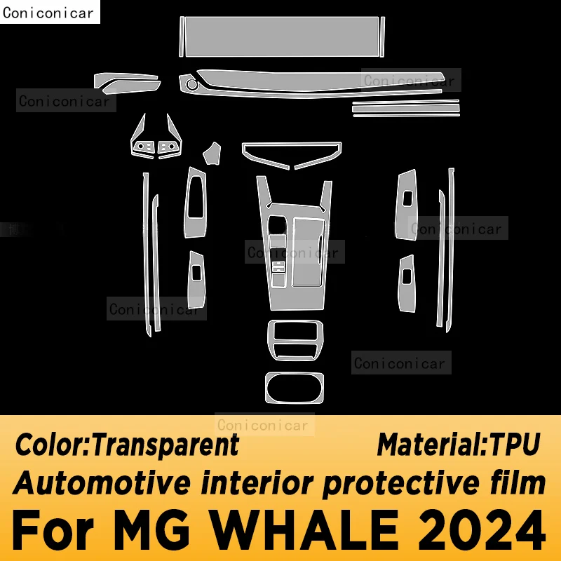 For MG WHALE 2024 Gearbox Panel Dashboard Navigation Automotive Interior Protective Film TPU Anti-Scratch Accessories