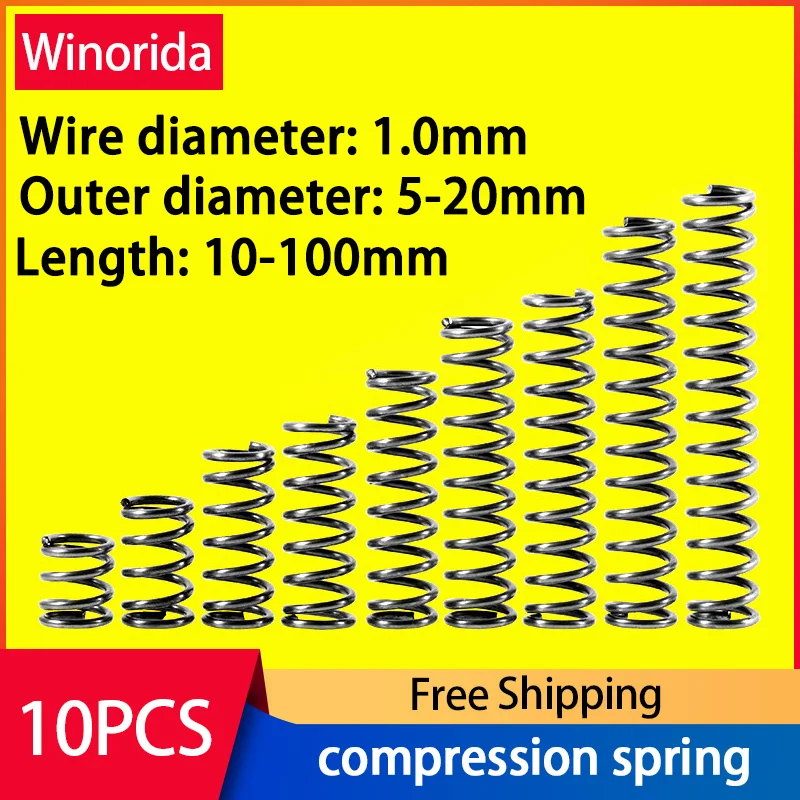 65Mn Compressed Spring Release Spring Spot Wire Diameter 1mm Outer Diameter 5-20mm Pressure Spring Return Spring Custom Made