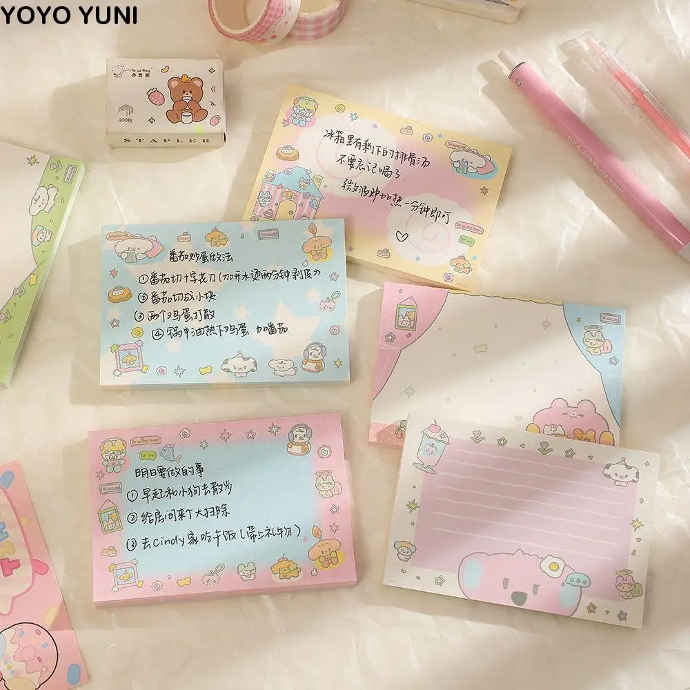 

Cartoon Cute Lovely Memo Pad Non-sticky Korean Aesthetic Note Paper Journal Notepad Message Paper Diary