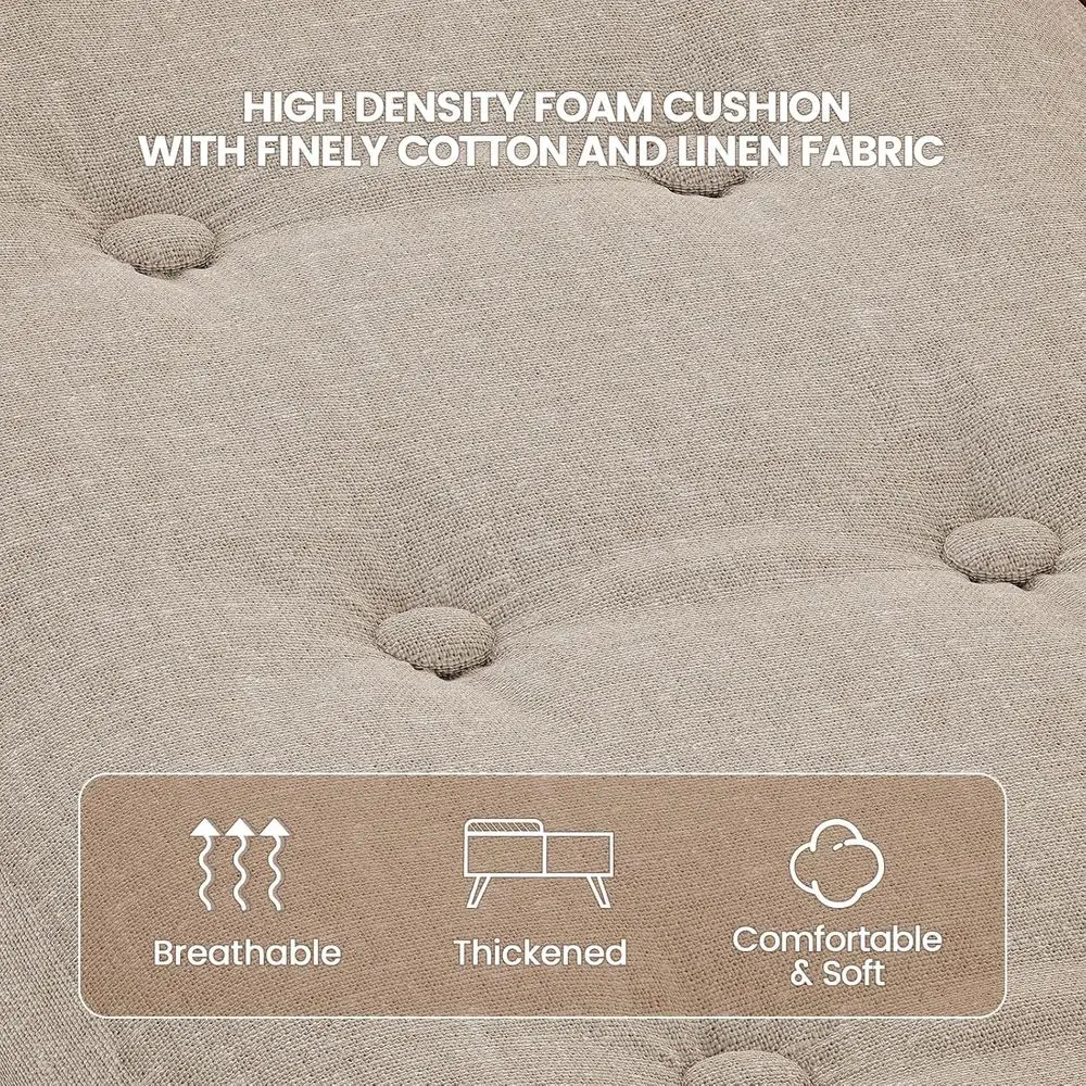 طاولة قهوة مربعة كبيرة مع مساحة تخزين ووسادة سميكة، مركز تجميع عائلي، أثاث غرفة المعيشة من خشب الجوز الصلب #6