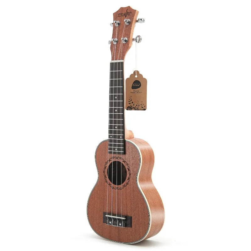 Wholesale 21 inch Sapele Wood Five line Binding Ukulele Four String Soprano Mini Guitar Ukelele Kids Beginner Musical Instrument