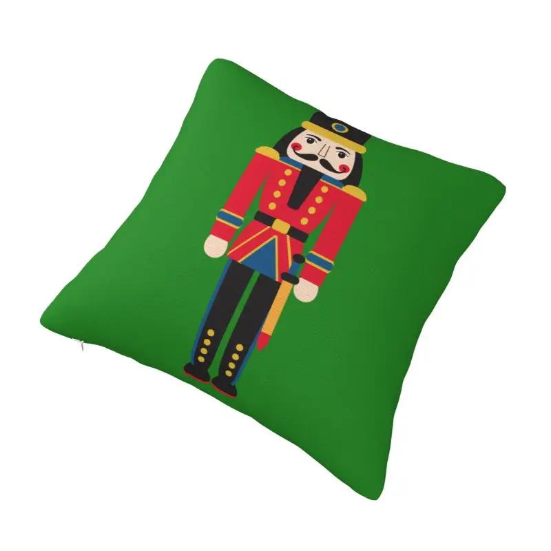 Custom Nutcracker Doll Pillowcase Cartoon Christmas Soldier Toy Cushions Cover for Sofa Square Pillowcase