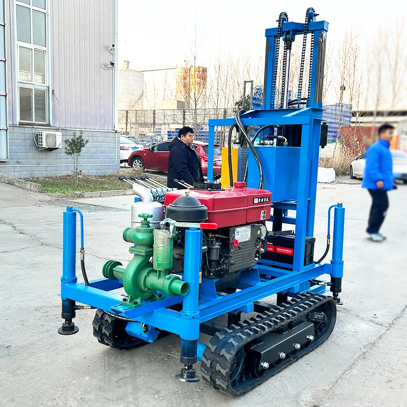 تخصيص الزاحف الهيدروليكي الحفر الدقيق 22hp الديزل 200 متر عمق جهاز حفر آبار المياه #6