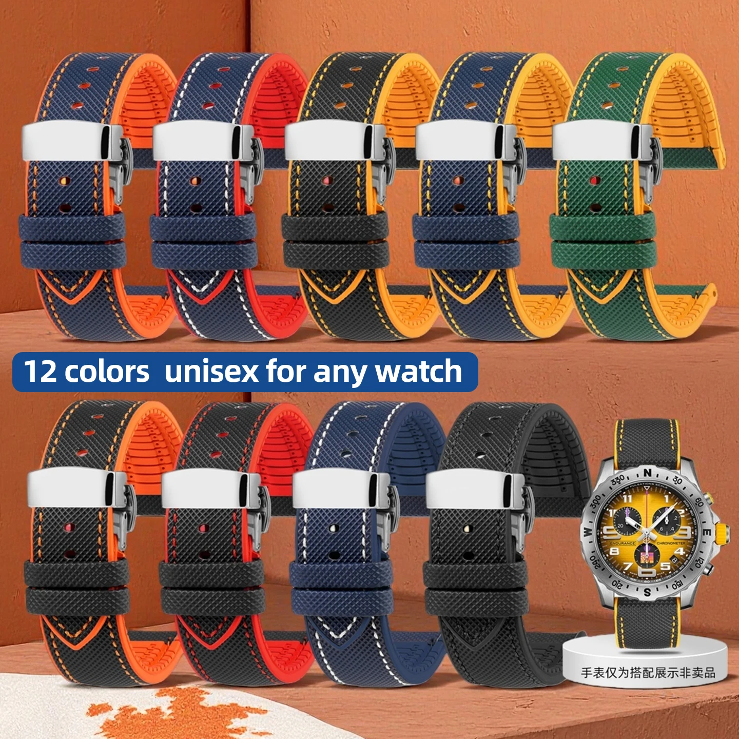 20/21/22/24mm High quality rubber watch strap for TAG Heuer F1 Gulf Aquaracer Monaco Men IWC Seiko Citizen Waterproof watchband