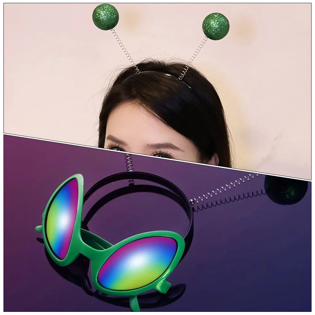 Zestaw 2 Opaski na Głowę Okulary Tęczowe Soczewki Śmieszny Kostium Impreza Akcesoria Nowatorskie Okulary Rekwizyty Dla Dorosłych Cosplay
